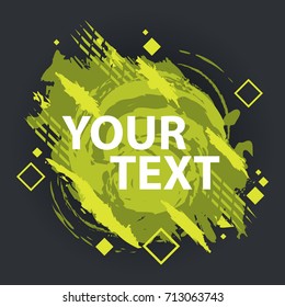 Grunge splash banner. Vector splatter labels with space for text. Grunge label.