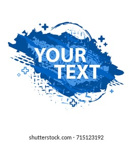 Grunge splash banner. Vector splatter labels with space for text. Grunge label.