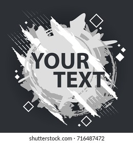 Grunge splash banner. Vector splatter labels with space for text. Grunge label.Vector frame for text. Element for design  flyers, business cards, gift cards, brochures, invitations and more