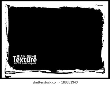 Grunge splash frame. vector template