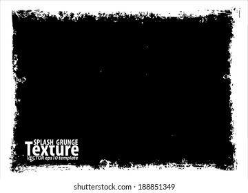 Grunge splash frame. vector template