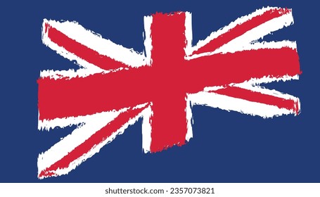 Grunge splash texture Union Jack UK flag emblem 