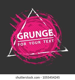 Grunge splash. Vector abstract background with ink brush strokes and geometrical shapes. Grunge background. Vector colorful paint splashes. Paint frame with space for text.