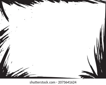 Plantilla vectorial de salpicaduras de Grunge. Marco de tinta grueso.