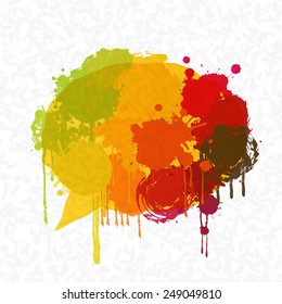 grunge splashes empty color speech bubbles collection