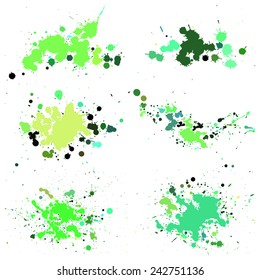 Grunge splashes set vector