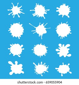 Grunge splashes set vector