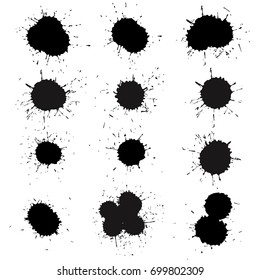 Grunge splashes set vector
