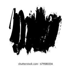 Grunge splatter background. Ink stain design. Spray splashes backdrop. Liquid stains isolated. Paint brush strokes and drops texture. Abstract vector illustration.