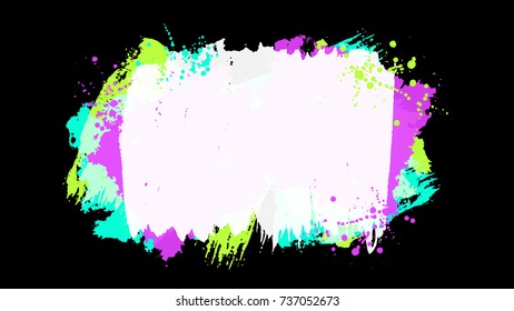Grunge splatter background. Ink stains design. Spray splashes backdrop. Black friday. Liquid stains isolated. Paint brush strokes and drops texture. Abstract vector illustration.