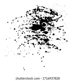 Grunge splatter. Black paint splat isolated on white background