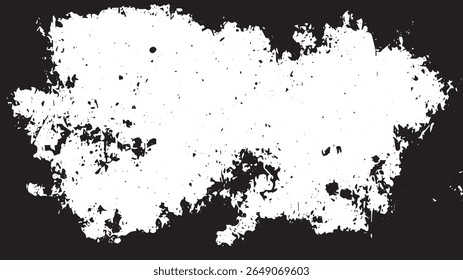 Grunge Splatter Border Texture, Distressed Black and White Abstract Overlay Design