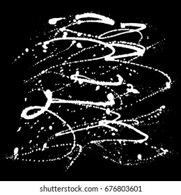 Grunge splatter. Ink stains design element. Spray splashes collection. Liquid stains isolated. Abstract vector illustration.