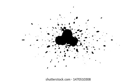 Grunge splatter. Paint splash. Liquid stain. Highly detailed grunge texture. Paint stain. Ink spot. Drop. Abstract frame. Grunge background.