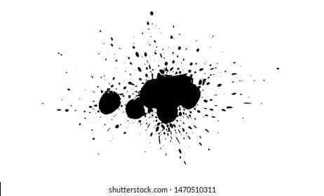 Grunge splatter. Paint splash. Liquid stain. Highly detailed grunge texture. Paint stain. Ink spot. Drop. Abstract frame. Grunge background.