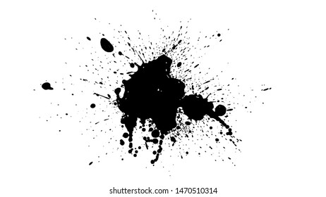 Grunge splatter. Paint splash. Liquid stain. Highly detailed grunge texture. Paint stain. Ink spot. Drop. Abstract frame. Grunge background.