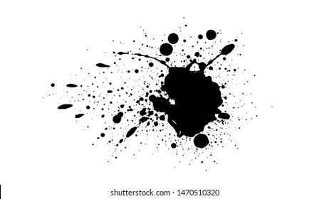 Grunge splatter. Paint splash. Liquid stain. Highly detailed grunge texture. Paint stain. Ink spot. Drop. Abstract frame. Grunge background.