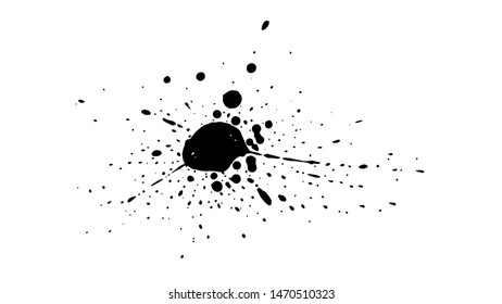 Grunge splatter. Paint splash. Liquid stain. Highly detailed grunge texture. Paint stain. Ink spot. Drop. Abstract frame. Grunge background.