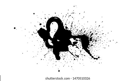 Grunge splatter. Paint splash. Liquid stain. Highly detailed grunge texture. Paint stain. Ink spot. Drop. Abstract frame. Grunge background.