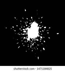 Grunge splatter. Paint splash. Liquid stain. Highly detailed grunge texture. Paint stain. Ink spot. Drop. Abstract frame. Grunge background.