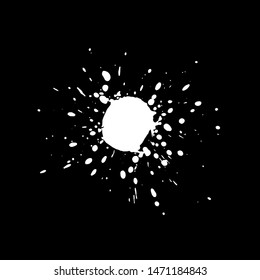 Grunge splatter. Paint splash. Liquid stain. Highly detailed grunge texture. Paint stain. Ink spot. Drop. Abstract frame. Grunge background.