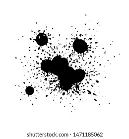 Grunge splatter. Paint splash. Liquid stain. Highly detailed grunge texture. Paint stain. Ink spot. Drop. Abstract frame. Grunge background.