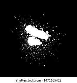 Grunge splatter. Paint splash. Liquid stain. Highly detailed grunge texture. Paint stain. Ink spot. Drop. Abstract frame. Grunge background.