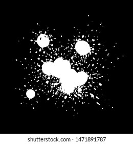 Grunge splatter. Paint splash. Liquid stain. Highly detailed grunge texture. Paint stain. Ink spot. Drop. Abstract frame. Grunge background.
