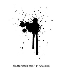 Grunge Splatter Paint Splash Liquid Stain Stock Vector (Royalty Free ...