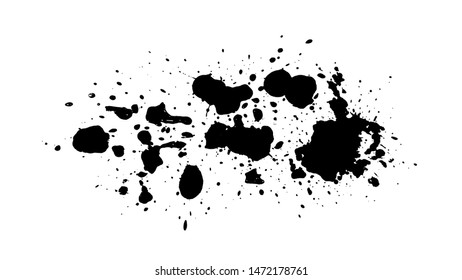Grunge splatter. Paint splash. Liquid stain. Highly detailed grunge texture. Paint stain. Ink spot. Drop. Abstract frame. Grunge background.