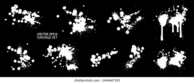 Grunge splatter. Paint splashes. Liquid stains. Highly detailed grunge textures. Paint stain. Ink spots. Splatter. Scribble. Scrawl. Drop. Grunge backgrounds collection.