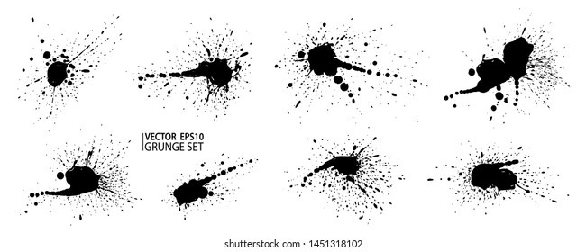 Grunge splatter. Paint splashes. Liquid stains. Highly detailed grunge textures. Paint stain. Ink spots. Splatter. Scribble. Scrawl. Drop. Grunge backgrounds collection.