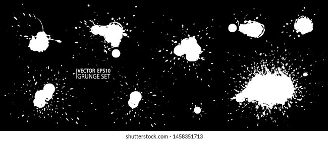 Grunge splatter. Paint splashes. Liquid stains. Highly detailed grunge textures. Paint stain. Ink spots. Splatter. Scribble. Scrawl. Drop. Grunge backgrounds collection.