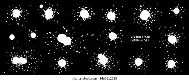 Grunge splatter. Paint splashes. Liquid stains. Highly detailed grunge textures. Paint stain. Ink spots. Splatter. Scribble. Scrawl. Drop. Grunge backgrounds collection.