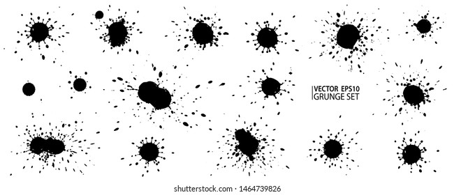 Grunge splatter. Paint splashes. Liquid stains. Highly detailed grunge textures. Paint stain. Ink spots. Splatter. Scribble. Scrawl. Drop. Grunge backgrounds collection.