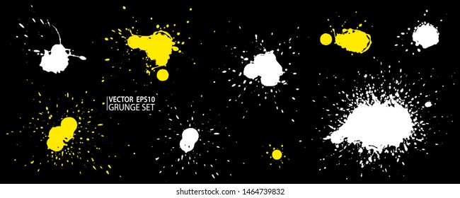 Grunge splatter. Paint splashes. Liquid stains. Highly detailed grunge textures. Paint stain. Ink spots. Splatter. Scribble. Scrawl. Drop. Grunge backgrounds collection.