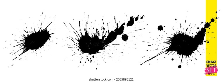Grunge splatter. Paint splashes. Liquid stains. Highly detailed grunge textures. Paint stain. Ink spots. Splatter. Scribble, scrawl. Ink drop. Grungy backgrounds collection.