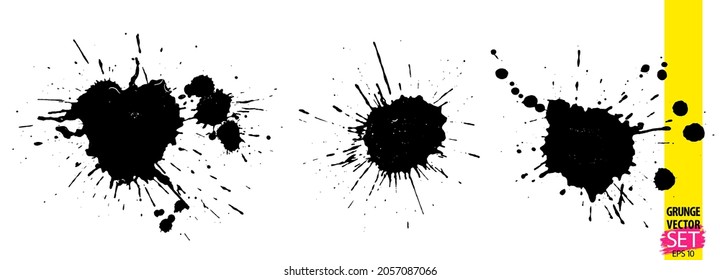 Grunge splatter. Paint splashes. Liquid stains. Highly detailed grunge textures. Paint stain. Ink spots. Splatter, scribble, scrawl. Ink drop. Grungy backgrounds collection.