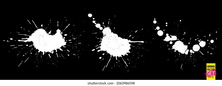 Grunge splatter. Paint splashes. Liquid stains. Highly detailed grunge textures. Paint stain. Ink spots. Splatter. Scribble. Scrawl. Ink drop. Grungy backgrounds collection.
