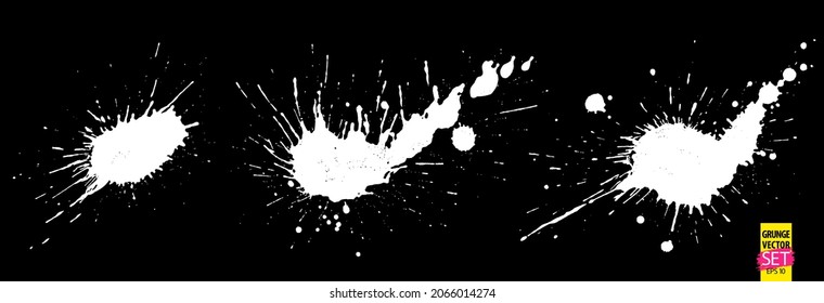 Grunge splatter. Paint splashes. Liquid stains. Highly detailed grunge textures. Paint stain. Ink spots. Splatter. Scribble. Scrawl. Ink drop. Grungy backgrounds collection.