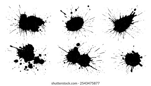 Grunge splatter Pintar respingos. Manchas líquidas. Texturas grunge altamente detalhadas. Pinte a mancha. Manchas de tinta. Splatter. Rastejar. Queda de tinta. Coleção de planos de fundo sujos.