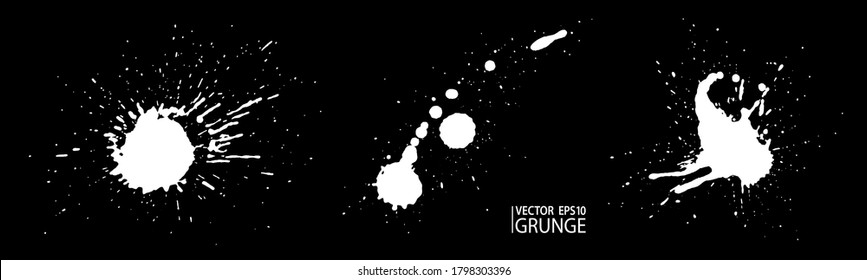 Conjunto de bandeja de unge. Pintar salpicaduras. Manchas líquidas. Grunge muy detallado. Pintar mancha. manchas de tinta. Splatter textura. Grunge.