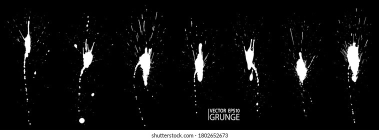 Grunge splatter set. Paint splashes. Liquid stains. Highly detailed grunge. Paint stain. Ink spots. Splatter texture. Grunge drops.