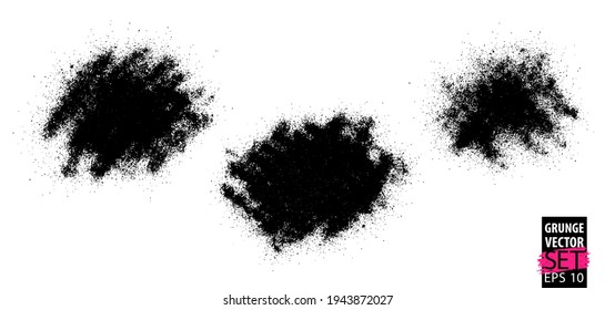 Grunge splatter set. Spray stains background. Powder splatter texture. Paint splashes. Liquid stains. Highly detailed grunge. Ink spots. Grunge drops.