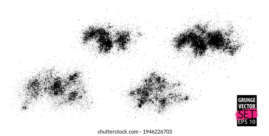 Grunge splatter set. Spray stains background. Powder splatter texture. Paint splashes. Liquid stains. Powder texture. Highly detailed grunge. Ink spots. Grunge drops.