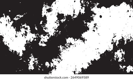 Grunge Splatter Texture Background, Black and White Distressed Ink Overlay for Photo Masking and Design