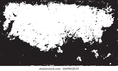 Grunge Splatter Texture, Black and White Horizontal Distressed Background for Urban Design