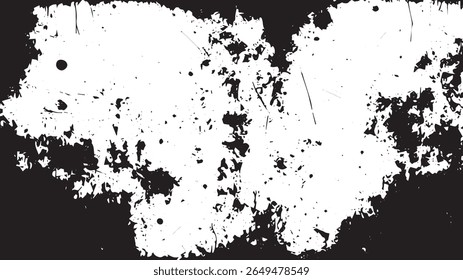 Grunge Splatter Texture with Distressed Edges, High Contrast Urban Grunge Overlay for Background or Masking