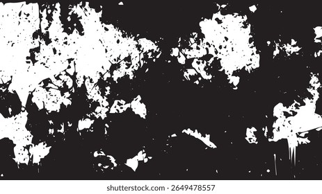 Grunge Splatter Texture with Drips and Distressed Noise in Black and White