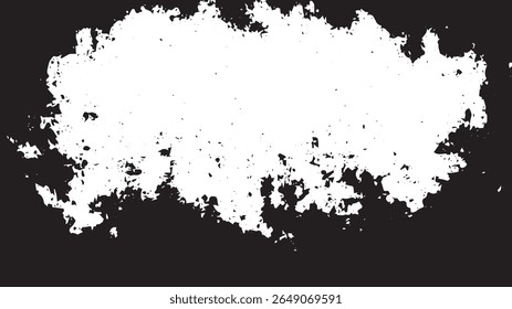 Grunge Splatter Texture Frame with Irregular Black Ink Border on White Background